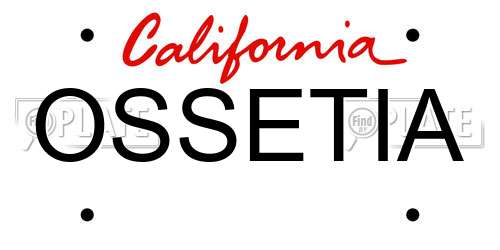 OSSETIA California License Plate
