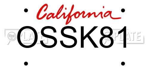 OSSK81 California License Plate