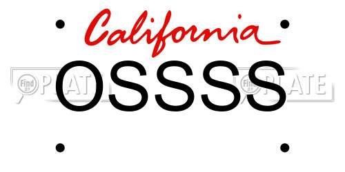 OSSSS California License Plate