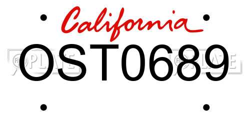 OST0689 California License Plate