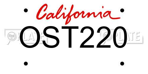OST220 California License Plate