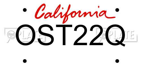 OST22Q California License Plate