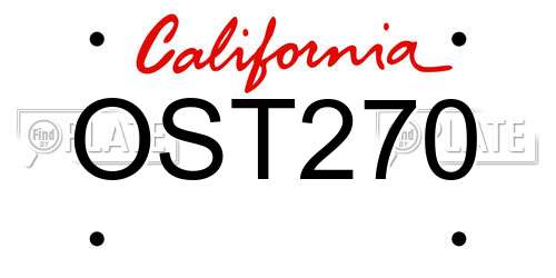 OST270 California License Plate