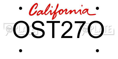 OST27O California License Plate