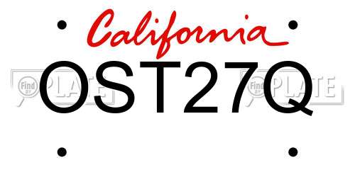 OST27Q California License Plate