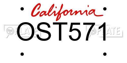 OST571 California License Plate