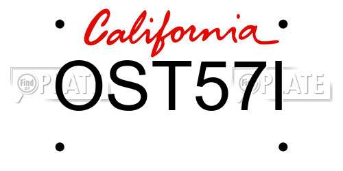 OST57I California License Plate
