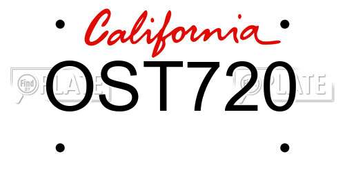 OST720 California License Plate
