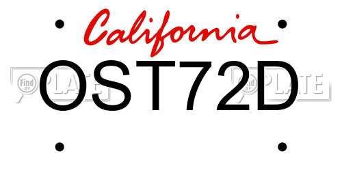 OST72D California License Plate