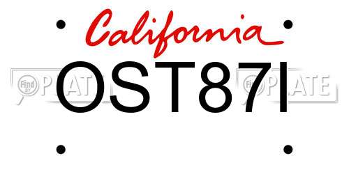OST87I California License Plate