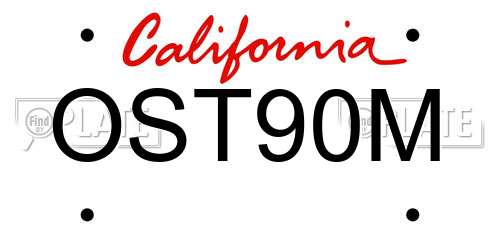 OST90M California License Plate