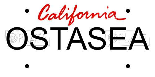 OSTASEA California License Plate