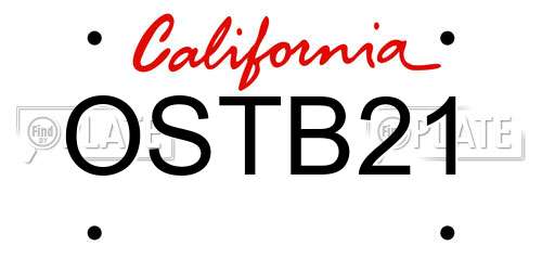 OSTB21 California License Plate