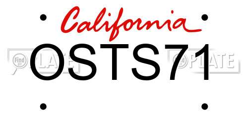OSTS71 California License Plate