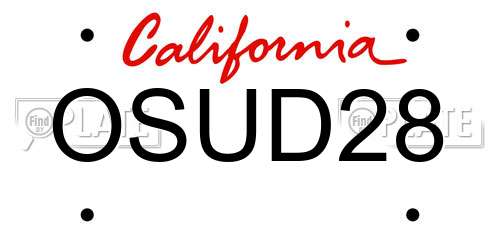 OSUD28 California License Plate