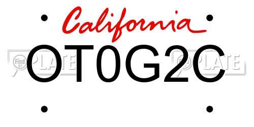 OT0G2C California License Plate
