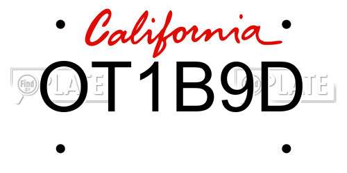 OT1B9D California License Plate