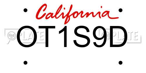 OT1S9D California License Plate
