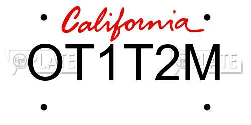 OT1T2M California License Plate