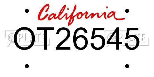 OT26545 California License Plate