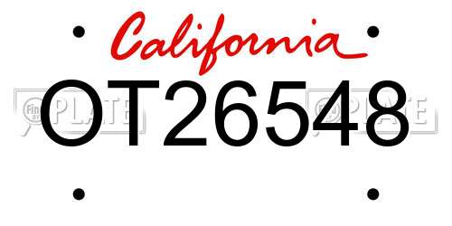 OT26548 California License Plate
