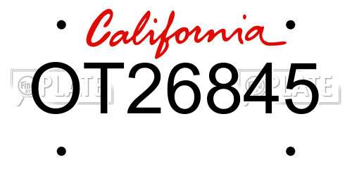 OT26845 California License Plate