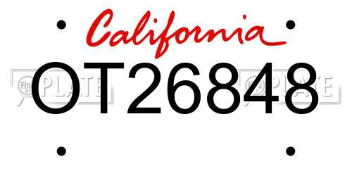 OT26848 California License Plate