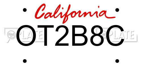 OT2B8C California License Plate