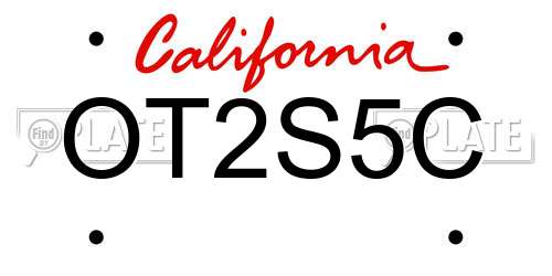 OT2S5C California License Plate