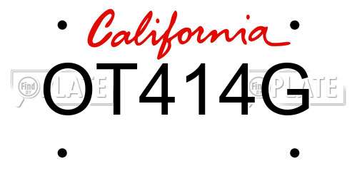 OT414G California License Plate