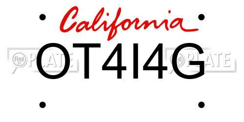 OT4I4G California License Plate