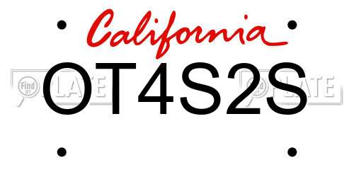 OT4S2S California License Plate