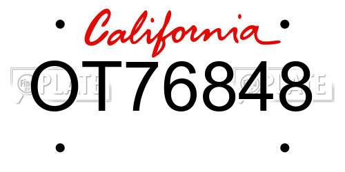 OT76848 California License Plate