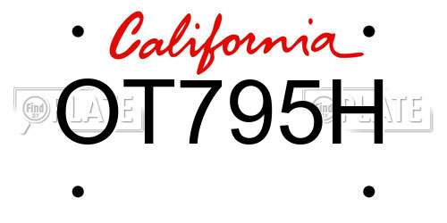 OT795H California License Plate