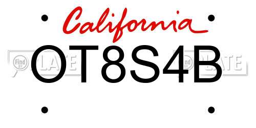 OT8S4B California License Plate
