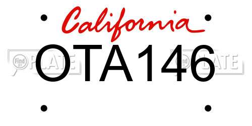OTA146 California License Plate