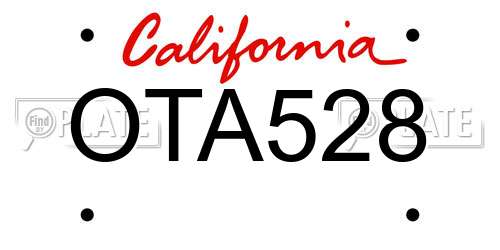 OTA528 California License Plate