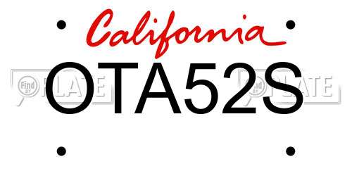 OTA52S California License Plate