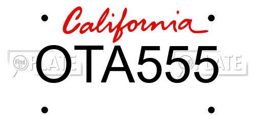 OTA555 California License Plate