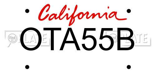 OTA55B California License Plate