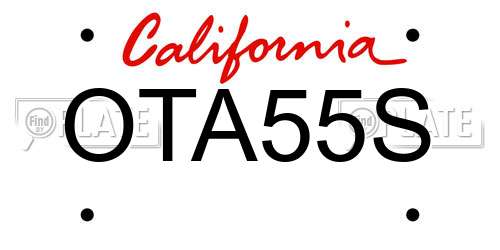 OTA55S California License Plate