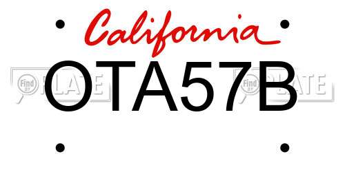 OTA57B California License Plate