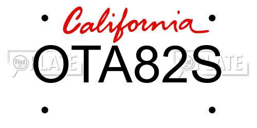 OTA82S California License Plate