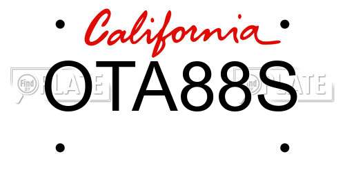 OTA88S California License Plate
