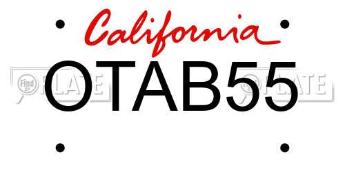 OTAB55 California License Plate