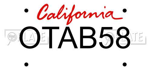 OTAB58 California License Plate