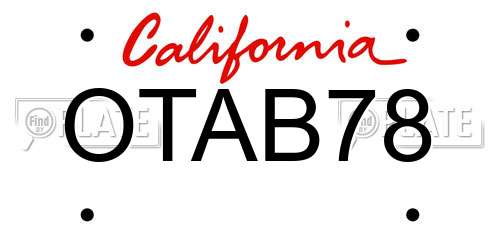 OTAB78 California License Plate