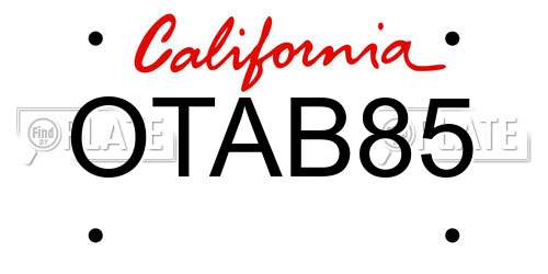 OTAB85 California License Plate