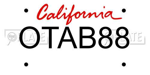 OTAB88 California License Plate
