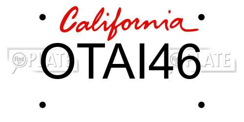 OTAI46 California License Plate